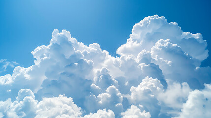 Naklejka premium Cumulus clouds in the blue sky 