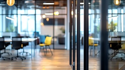 Futuristic Office Spaces - Abstract Blurred Image of Modern Meeting Rooms and Collaborative Areas