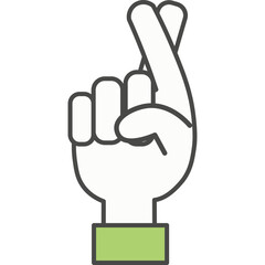 Hand with crossed fingers vector icon