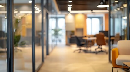 Fusion of Traditional and Modern Elements in Abstract Office Setting