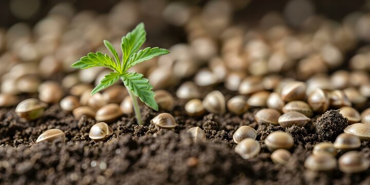 Seeds for personal medical marijuana cultivation and consumption. Concept Marijuana seeds, Cultivation, Personal use, Medical purposes