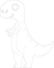 Cute Tyrannosaurus Rex Cartoon Illustration