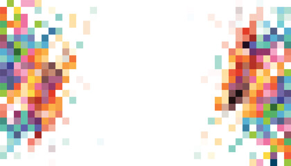Abstract geometry square multicolor on white background pattern. vector illustration..