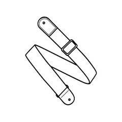 Strap for acoustic and electric guitar. Vector outline icon.