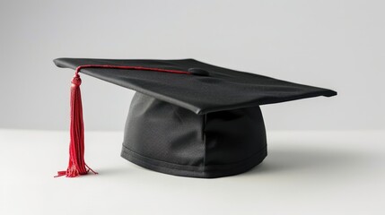 Ph D cap alone on white surface