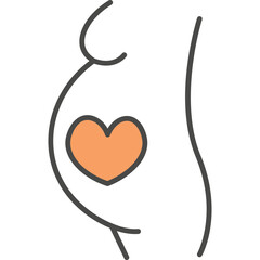 Silhouette of a pregnant woman vector icon