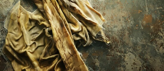 Naklejka premium Ragged and dirty cloth shown on a copy space image demonstrated