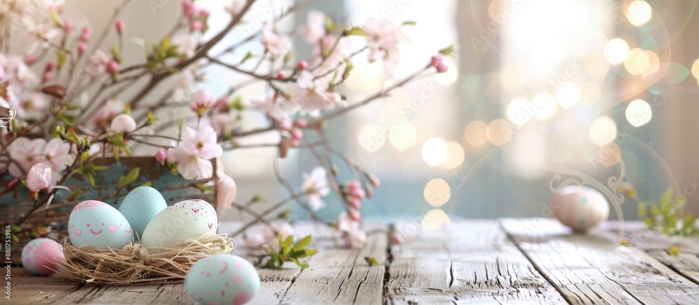 Aufkleber easter greeting card with a spring themed copy space image