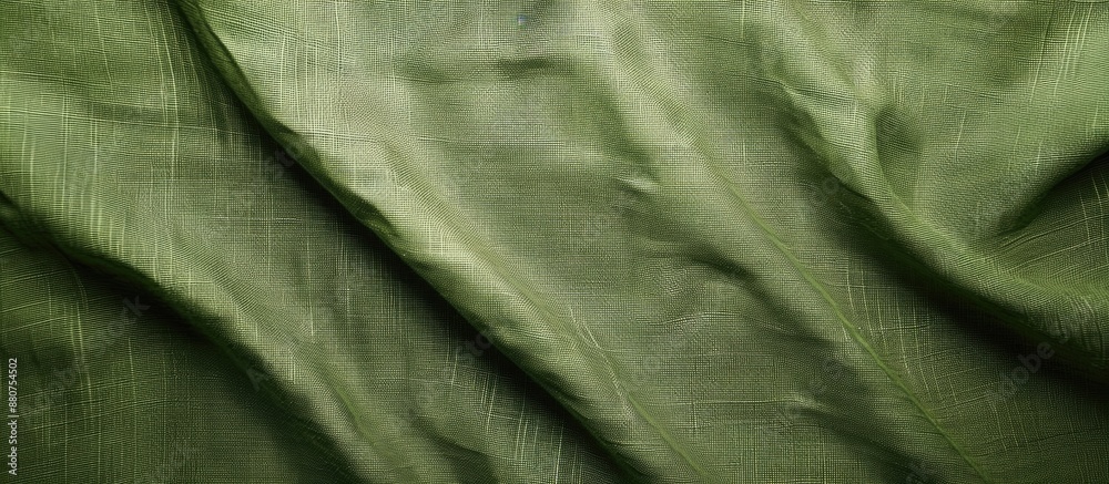 Poster green canvas fabric background resembling natural linen with copy space image