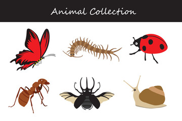 Animals collection. Flat style vector illustration.