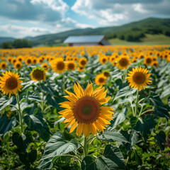 Obraz premium a field of sunflowers 
