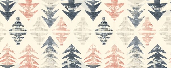 Obraz premium Seamless geometric arrow pattern in muted colors, perfect for backgrounds, textiles, and scrapbooking projects.