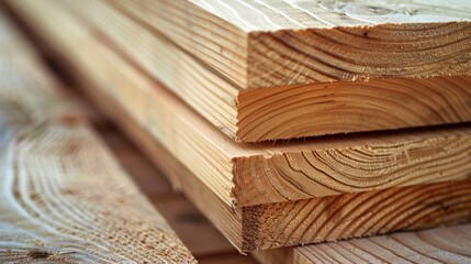 Stacked Wooden Planks with Grain Detail