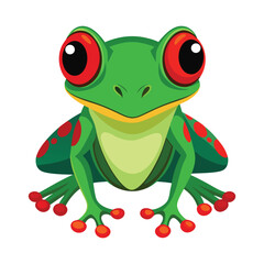 Illustration of  Red-Eyed Tree Frog Isolated
