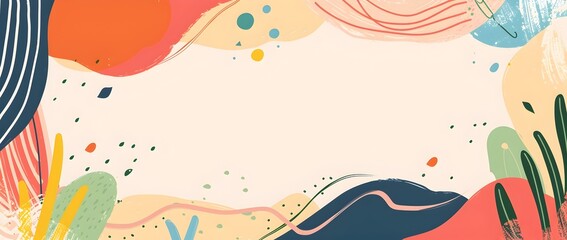 Minimalistic Doodle Border Design for Pride Background with Blank Space