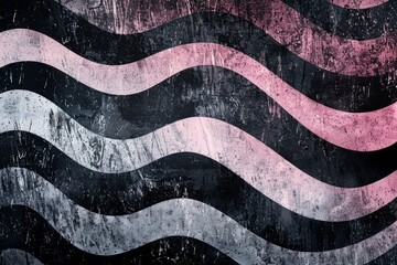 Obraz premium Grunge pattern with black wavy stripes