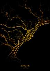 Savona City Map Poster Minimalist - Savona City Modern Wall Art Home Decor Ready to Printable
