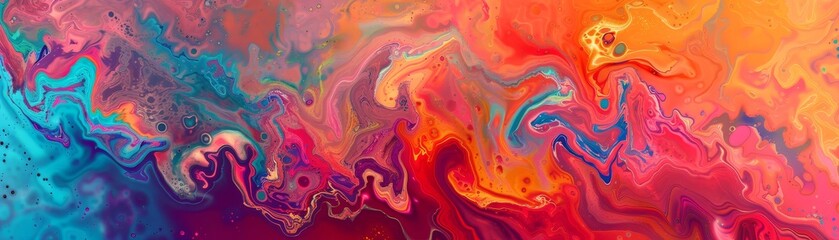 Fototapeta premium Vivid abstract fluid art painting with bold colors and dynamic swirling patterns. Perfect for creative and modern backgrounds or wall art.