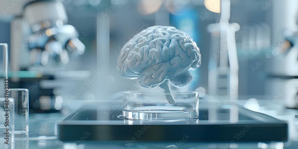 Poster cuttingedge ar interface with ai for scientific research and programming banner with copy space. con