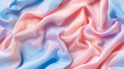 Fototapeta premium A beautiful close-up of pink and blue satin fabric, showcasing its smooth texture and elegant drape. Perfect for backdrop and design concepts.