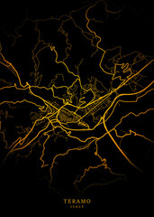 Teramo City Map Poster Minimalist - Teramo City Modern Wall Art Home Decor Ready to Printable
