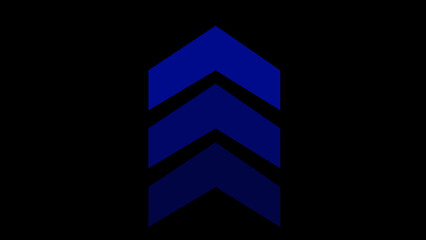 Animation of sweep  arrow icon, upward  and transparent with black background with blue swipe up pointing  arrow icon. Up direction animated arrow .