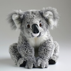 Obraz premium A soft and huggable stuffed koala bear, isolated on white background.
