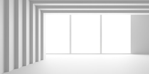 White elegant empty space.  White wall room background. Abstract interior