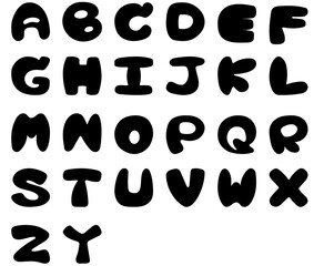 Alphabet Playful Bubble Font Round and Friendly Font Jolly Handwritten Font Cute Cartoon Font
