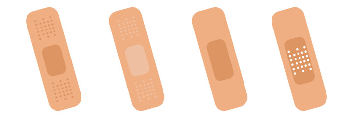Band aid graphics. Injury bandage vector. Medical plaster symbol. Medical patch vector on white background.