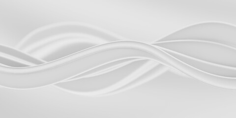 Flowing milk liquid. White smooth waves. Cream background