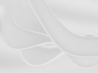 Flowing milk liquid. White smooth waves. Cream background