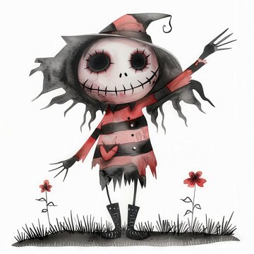 recommend clip art: a Scarecrow clipart, watercolor clipart illustration, lsolated on white background