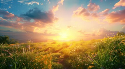 Fototapeta premium Free good morning scene wallpaper background photo