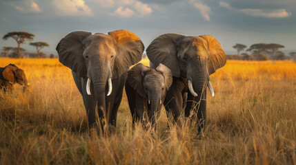 Obraz premium World Elephant Protection Day. elephants in the wild