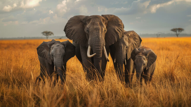World Elephant Protection Day. elephants in the wild
