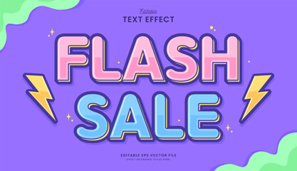 decorative editable flash sale text effect vector design