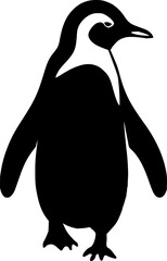 Silhouette penguin on white background