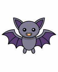 Spooky Halloween Bat Vector Icon Illustration - Halloween Clipart and Vector Art