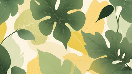 yellow green leaves soft background abstract leaf botanical calming wallpaper