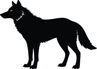 wolf silhouette, wolf black silhouette vector
