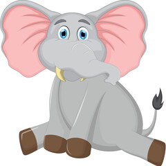 Cartoon elephant sitting