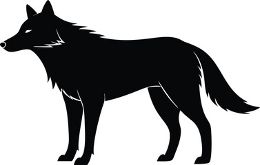 wolf silhouette, wolf black silhouette vector