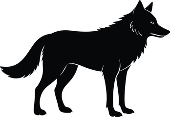 wolf silhouette, wolf black silhouette vector