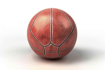 Obraz premium A close-up shot of a basketball ball on a white surface, ideal for use in sports-themed designs or as a graphic element