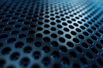 A close-up view of a metal surface featuring multiple holes