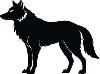 wolf silhouette, wolf black silhouette vector
