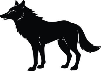 wolf silhouette, wolf black silhouette vector
