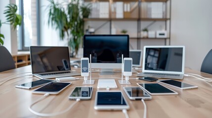 Technological Connectivity: Communication Devices in Deep Depth of Field