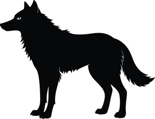 wolf silhouette, wolf black silhouette vector
